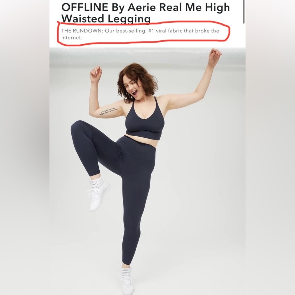 OFFLINE By Aerie Real Me High Waisted Legging, Navy, Sz S
